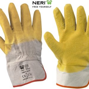 Neri guanti in tessuto jersey di cotone impregnato in lattice LISA-C 355010