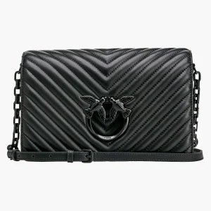 Borsa PINKO Love Click Classic Chevron Color Block Nera