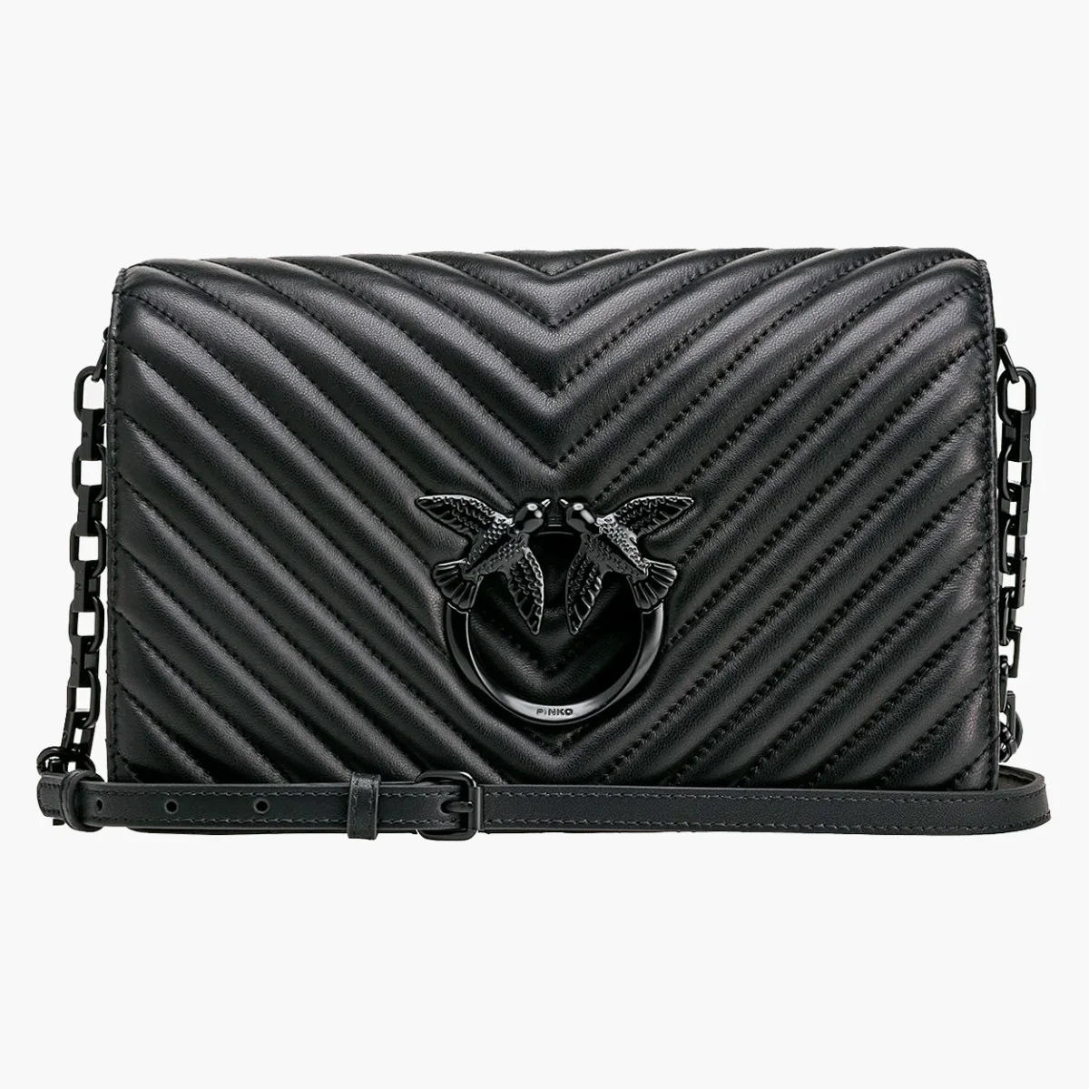 Borsa PINKO Love Click Classic Chevron Color Block Nera