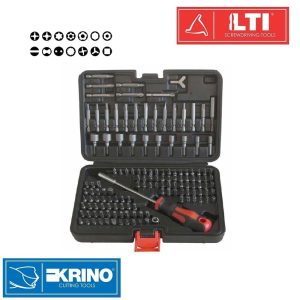 KRINO LTI KIT INSERTI E CHIAVI 1/4″ + GIRAVITE 138 BIT PEZZI 66014016